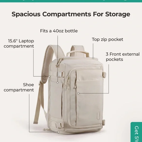 BAGSMART Blast Travel Backpack - Picture 7 of 11